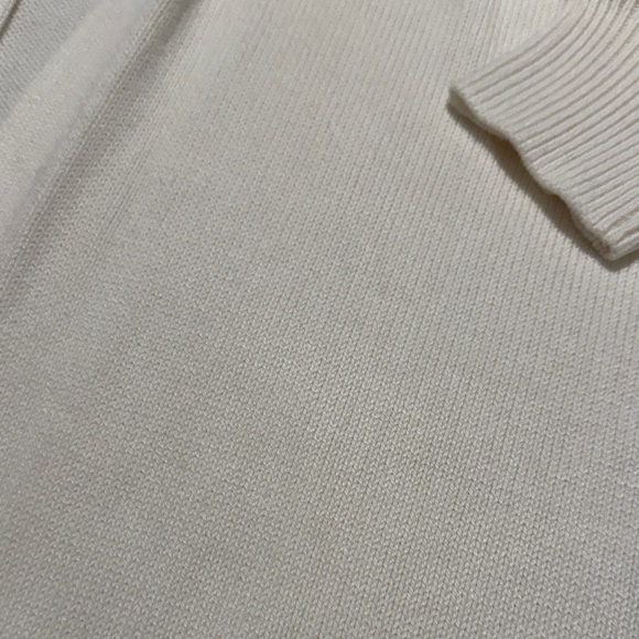 Chico’s Elegant Long and Soft Cream Sweater with Faux Fur Accents - Picture 3 of 6